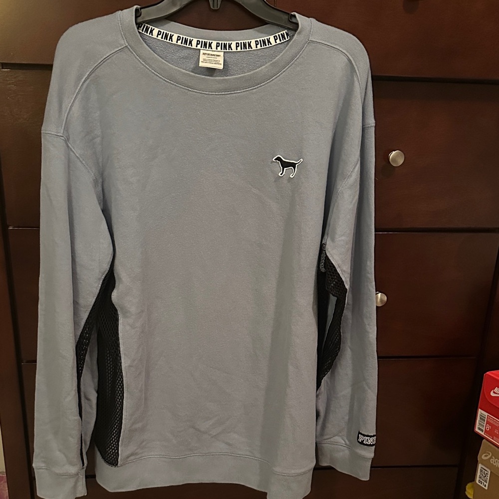 PINK Victoria's Secret Light Blue Crewneck Sweatshirt